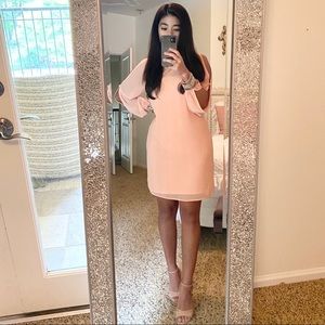 Francesca’s Peach V-back tie dress
